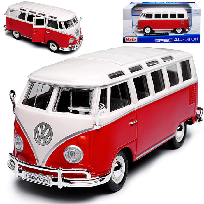 31956redt__63462.1622218179.1280.1280 Машинка іграшкова *Volkswagen Van *Samba*, масштаб 1:25 - Зображення 1