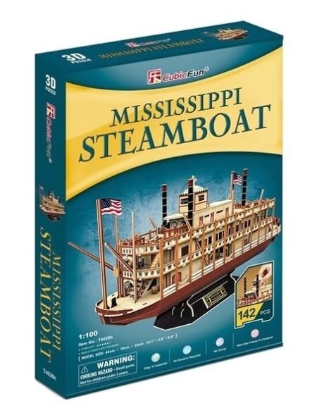 T4026h CubicFun ТРИВИМIРНА ГОЛОВОЛОМКА-КОНСТРУКТОР *ПАРОПЛАВ МІССІСІПІ* серія Т