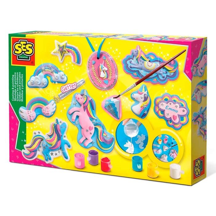 536237_1 Набор для создания гипсовой фигурки - СЛЕПИ И РАСКРАСЬ - ЕДИНОРОГИ (гипс, формочки, краски, кисть, блестки) - Зображення 1