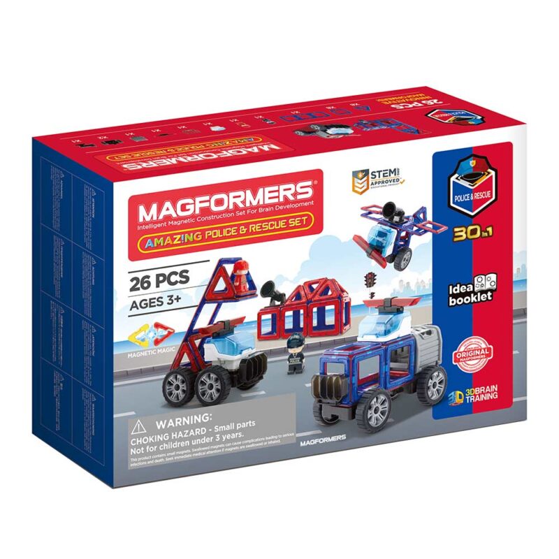 Magformers. Магнітний конструктор «Рятувальники і полісмени», 26 ел.