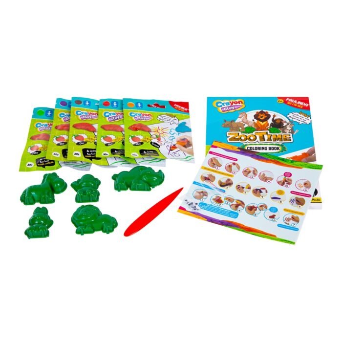 Набір для творчості Paulinda Crayon clay 2 в 1 (маса для ліплення та олівці) «Зоопарк» із розмальовкою - Зображення 2