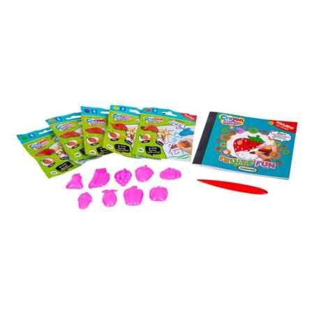 Набір для творчості Paulinda Crayon clay 2 в 1 (маса для ліплення та олівці) «Фрукти» з розмальовкою та аксесуарами - Зображення 2