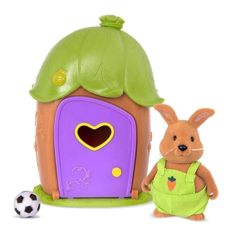 Ігровий набір Li'l Woodzeez Будиночок c сюрпризом (зелений дах, 1 фігурка кролика, 1 аксесуар)