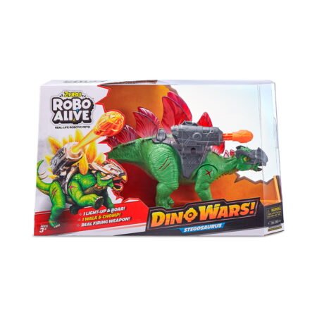 Интерактивная игрушка ROBO ALIVE серии *ВОЙНА ДИНОЗАВРОВ* - БОЕВОЙ СТЕГОЗАВР