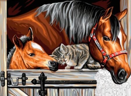 Набір для творчості Sequin Art PAINTING BY NUMBERS SENIOR Тріо у стайні SA1523 - Зображення 2