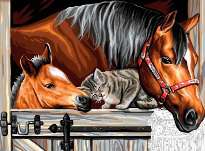 Набір для творчості Sequin Art PAINTING BY NUMBERS SENIOR Тріо у стайні SA1523 - Зображення 2