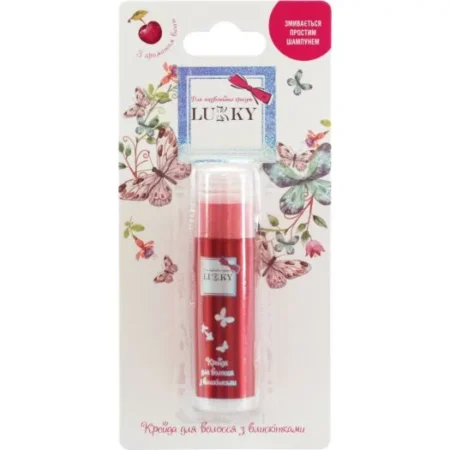 Крейда для волосся з блискітками для дітей,  марки «Lukky». Колір червоний