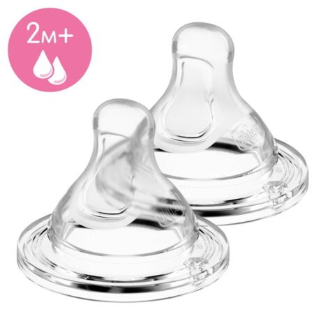 Соска силіконова фізіологічна *PERFECT 5* від 2 місяців середній потік  2шт. - Зображення 2