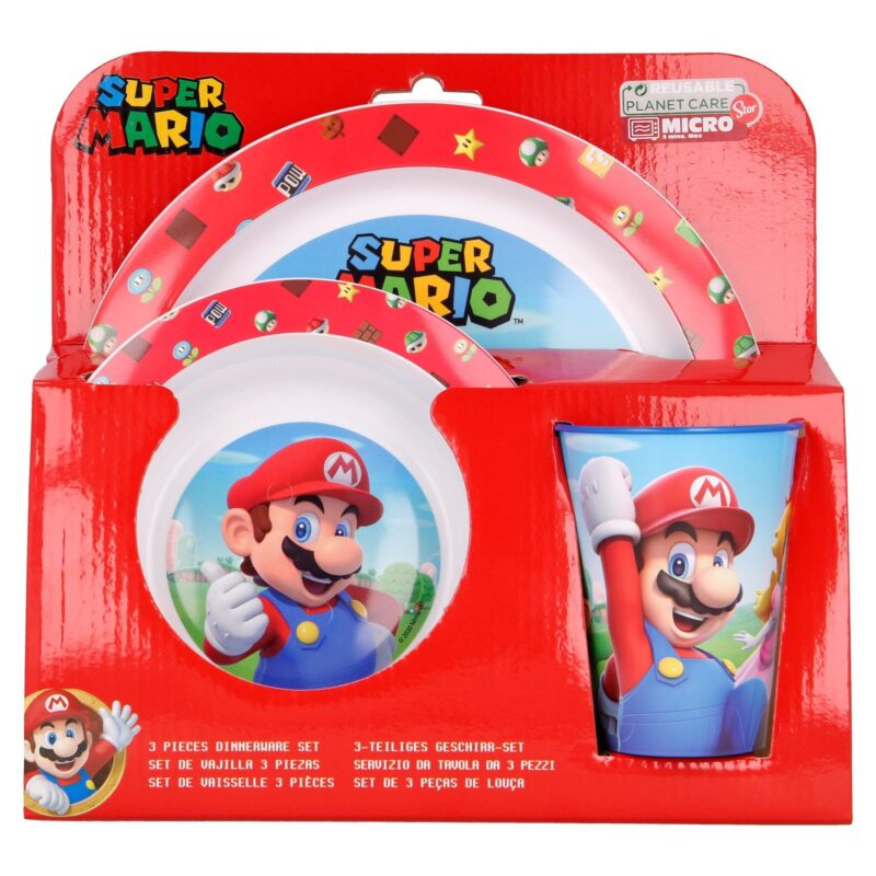 Набір посуду Stor 3 PCS Kids Micro Set in Standard Box Super Mario