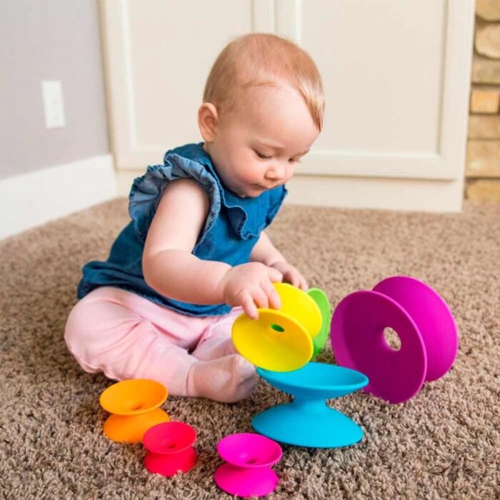 Пірамідка Башта з кольорових котушок Fat Brain Toys Spoolz  (F181ML) - Зображення 3