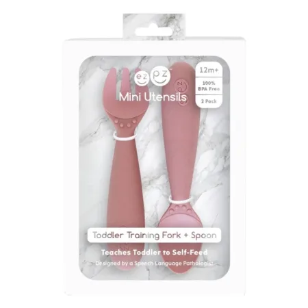 Набір столових приладів (ложка та віделка) рожевий (УКТ ЗЕД 3923900000)