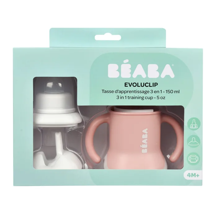 Поїльник Beaba Ellipse 3 в 1 Evoluclip Training Cup old pink NEW - Зображення 1