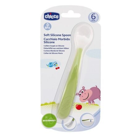 Ложка м'яка силіконова 6М+, зелена