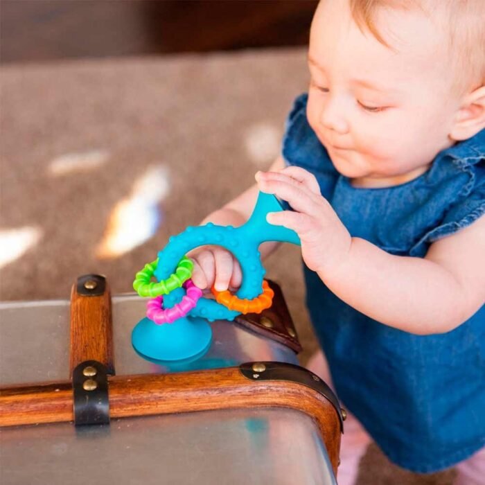 Прорізувач-брязкальце на присосках Fat Brain Toys pipSquigz Loops бірюзовий  (F166ML) - Зображення 3