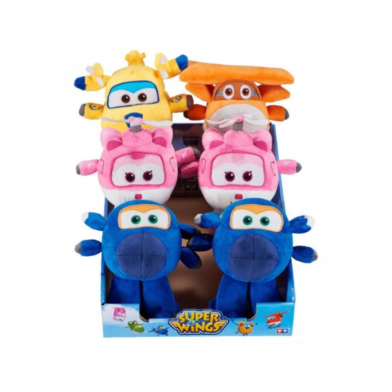 Іграшка м'яко набивна Super Wings Арт.YW711309A у дисплеї 6 шт (Donnie 1, Dizzy 2, Jerome 2, Albert1