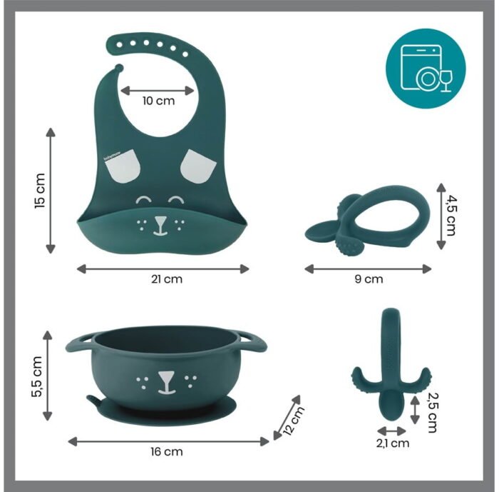 Набір тарілка на присосці, ложка і нагрудник FIRST'ISY, синій (6-12 міс.) - Зображення 2