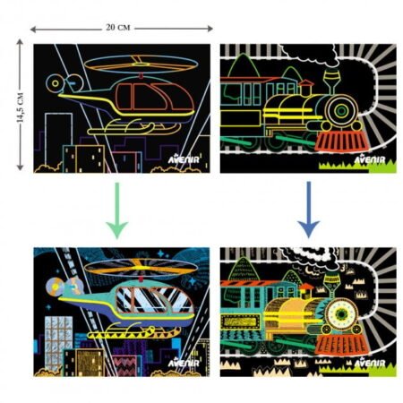 Набір для творчості, скретч-арт *Транспорт*, 8 розмальовок - Зображення 3
