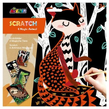 Набір для творчості, скретч-арт *Чарівні тварини*, 4 розмальовки