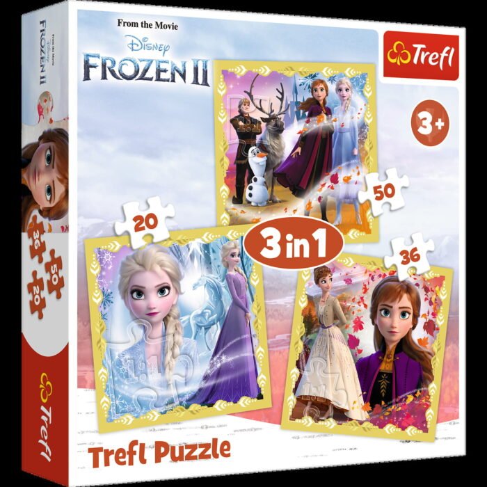 Пазли - (3в1) - *Магічна сила Анни та Ельзи* / Дісней Крижане серце 2/Trefl - Зображення 1