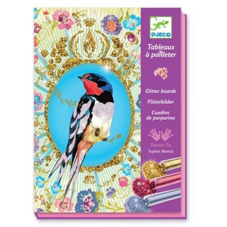 DJECO Художній комплект малювання блискітками *Птахи з блискітками*,DJ09501