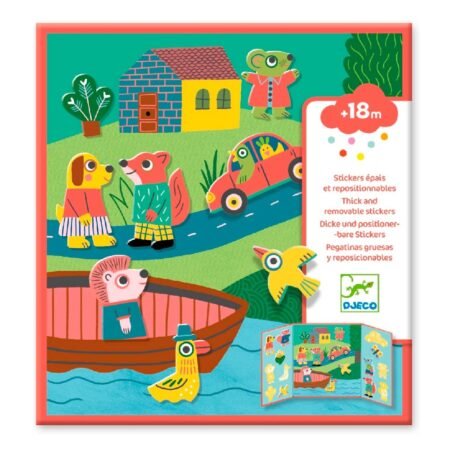 DJECO Набір для творчості з наліпками, що переміщуються *Тварини*, DJ09071