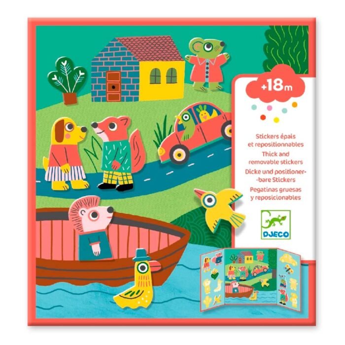 DJECO Набір для творчості з наліпками, що переміщуються *Тварини*, DJ09071 - Зображення 1