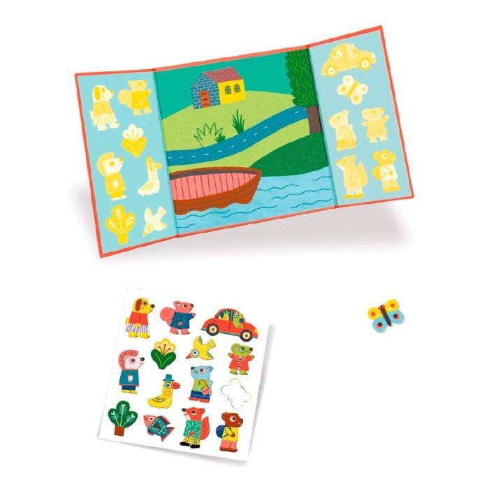 DJECO Набір для творчості з наліпками, що переміщуються *Тварини*, DJ09071 - Зображення 2