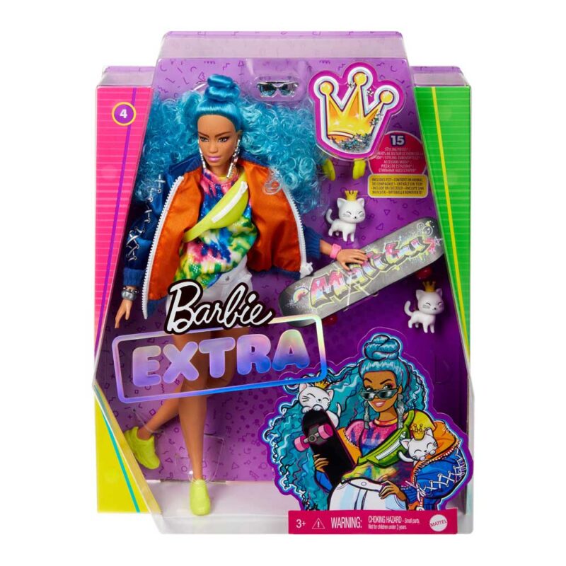 Лялька Barbie *Екстра* з блакитним кучерявим волоссям