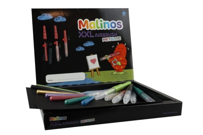 Фломастери та аерографи Malinos Metallic XXL (8+8 шт) - Зображення 2