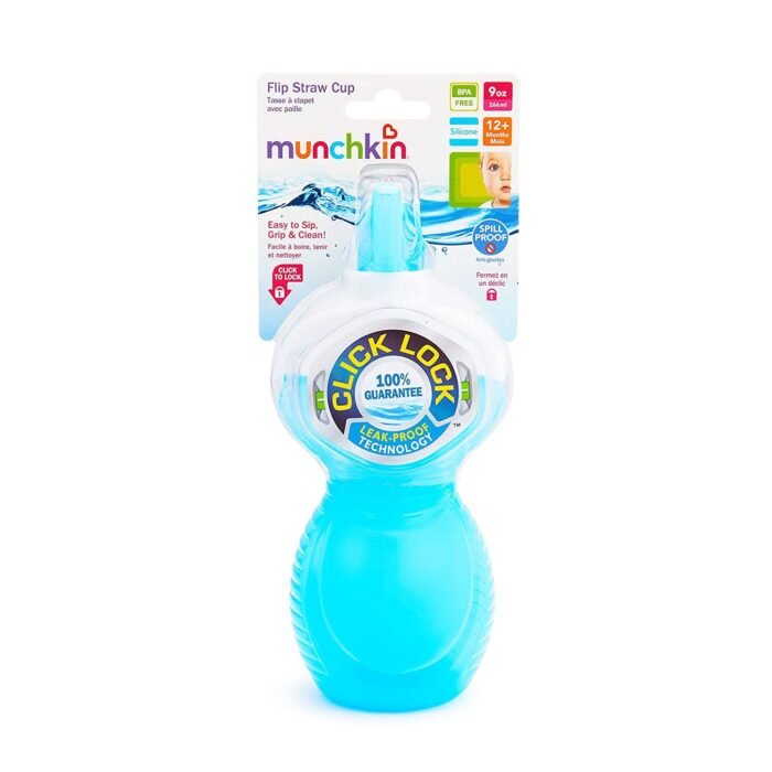 Пляшка непроливна *Flip Straw* (Click Lock) 266мл. кол. блакитний - Зображення 1