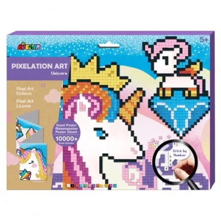 Набір для творчості, картина за номерами, арт-пікселі *Єдиноріг*, 10000 елементів