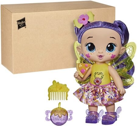 Baby Alive Glo Pixies Doll, Siena Sparkle, Interactive 10.5-inch Pixie Doll Toy for Kids 3 and Up, 20 Sounds, Glows with Pretend Feeding
