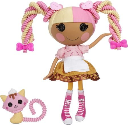 Lalaloopsy Silly Hair Doll - Scoops Waffle Cone with Pet Cat, 13* ice Cream Theme Hair Styling Doll with Multicolor Hair & 11 Accessories in Reusable Salon Package playset, for Ages 3-103 (576938EUC) - Зображення 2