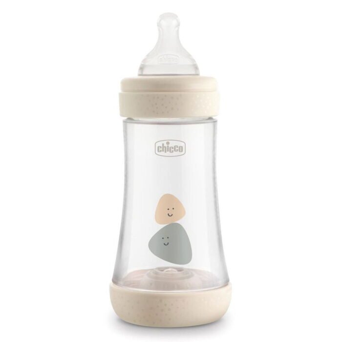 Пляшка пластикова *PERFECT 5*  240мл.соска силіконова  від 2 місяців середній потік (нейтральна) - Зображення 1