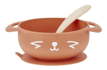 Набір тарілка на присосці і ложка TAST'ISY, теракотовий (15 - 24 міс.)