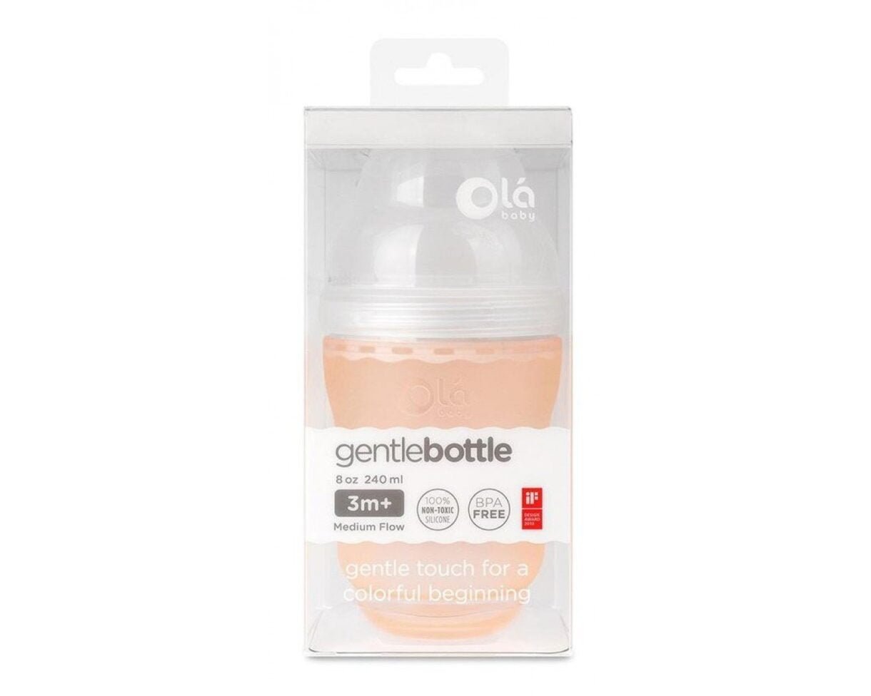 butulochka-olababy-gentle-bottle-coral-240ml-1-1500x1200h Дитяча антиколікова пляшечка GentleBottle - Coral/Помаранчевий, 240мл - Зображення 1