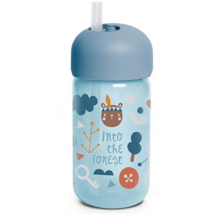 Пляшка із трубочкою, *Лісові історії*/блакитна (8426420070218) - Зображення 1