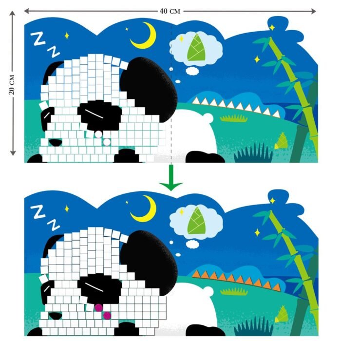 6004037 Набір для творчості, аплікація-мозаїка *Дикі тварини*, 600 елементів - Зображення 3