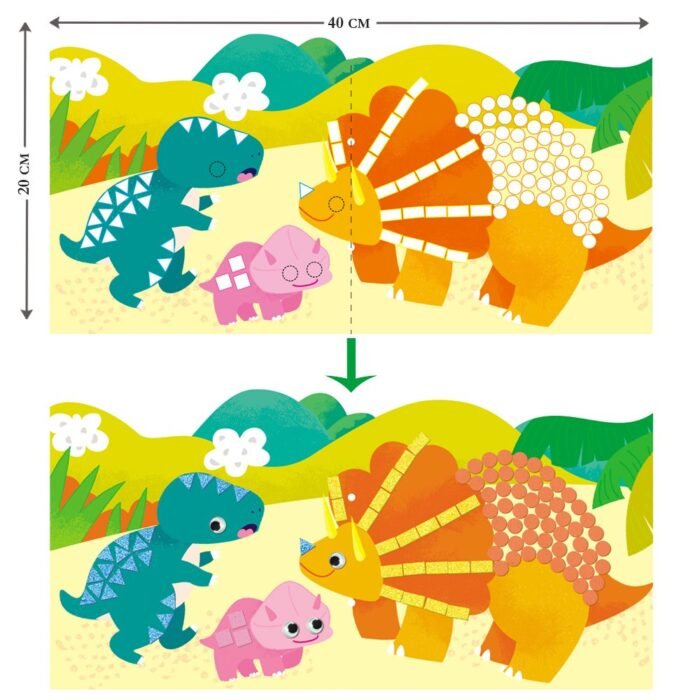 6004038 Набір для творчості, аплікація-мозаїка *Динозаври*, 600 елементів - Зображення 3
