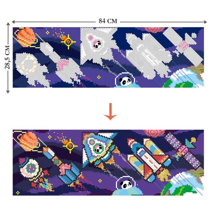 Набір для творчості дитячий, картина за номерами, арт-пікселі *Космос*, 10000 елементів - Зображення 3
