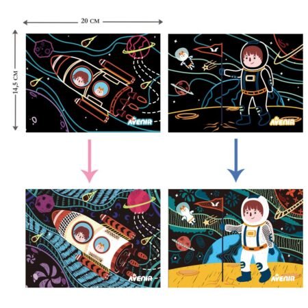6004010 Набір для творчості, скретч-арт *Космос*, 8 розмальовок - Зображення 2