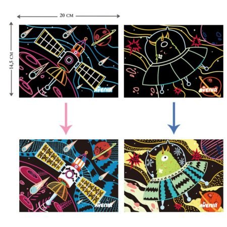 6004010 Набір для творчості, скретч-арт *Космос*, 8 розмальовок - Зображення 3
