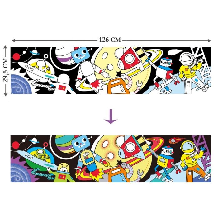 Набір для малювання, гігантська вельвет-розмальовка *Космос і робот* - Зображення 2