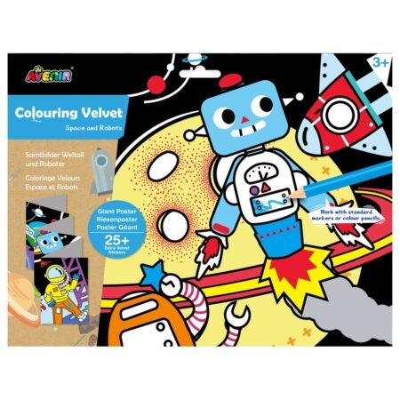 Набір для малювання, гігантська вельвет-розмальовка *Космос і робот*