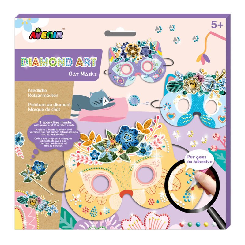 6004091 Набір для творчості, маска зі стразами *Кошенята*, 3 види