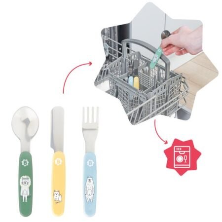 Набір металевих столових приборів (виделка, ложка, ніж) - Зображення 2