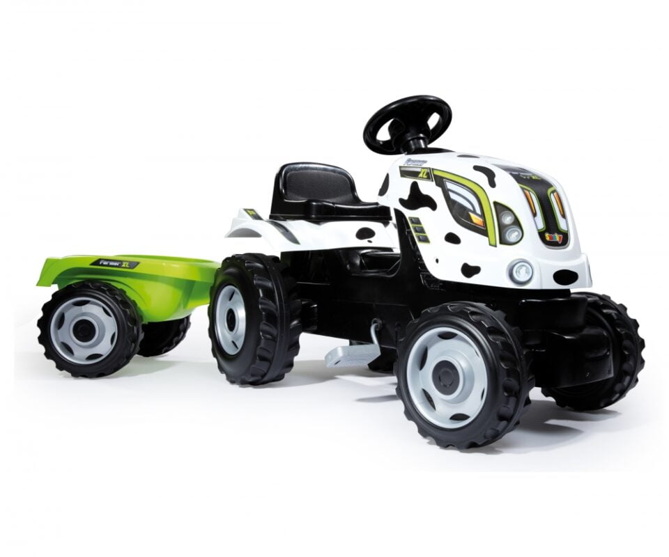 SMOBY tractor XL cow with a trailer