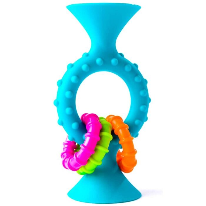 Прорізувач-брязкальце на присосках Fat Brain Toys pipSquigz Loops бірюзовий  (F166ML) - Зображення 1