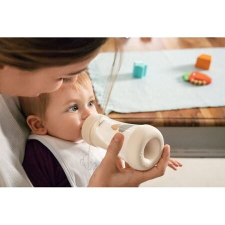 Пляшка пластикова *PERFECT 5*  240мл.соска силіконова  від 2 місяців середній потік (нейтральна) - Зображення 2