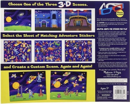 Багаторазові 3-D наліпки з окулярами *Пригоди* Melissa&Doug (MD9375) - Зображення 2